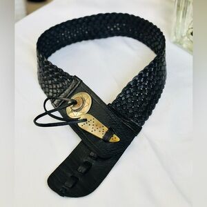 Elegant Black Braided Women's Belt